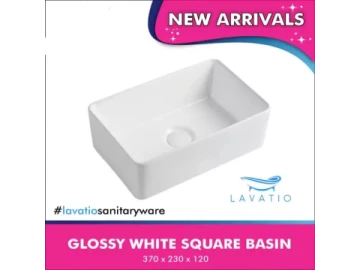 Glossy White Square Basin