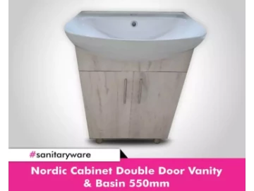 Nordic Cabinet Double Door Vanity & Basin 550mm