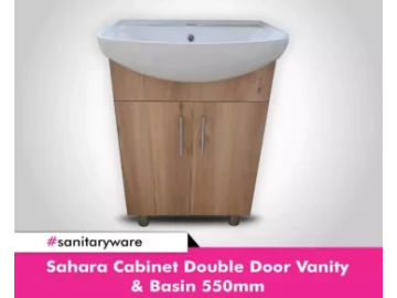 Sahara Cabinet Double Door Vanity & Basin 550mm