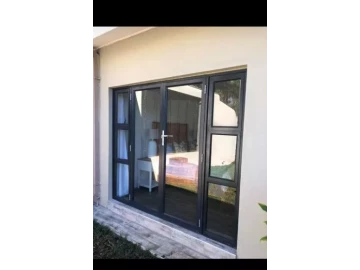 Aluminum Double hinged door with sidelights