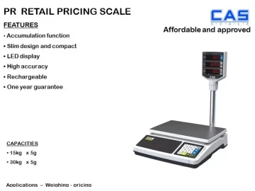 PR Retail pricing scale