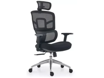Oasis High back swivel Chair with Synchro Tilt-Mesh-Black