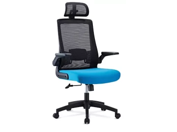 Jet Hiback swivel & tilt chair + Adjustable Headrest, Arms & Back Support-Mesh