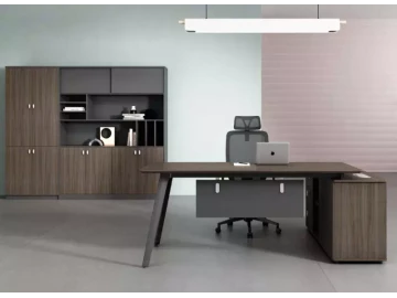 Tokyo L Shape Desk 1.8m Desk - 3 Drawer+2 Shelf+CPU Cupboard - Melamine Mahogany