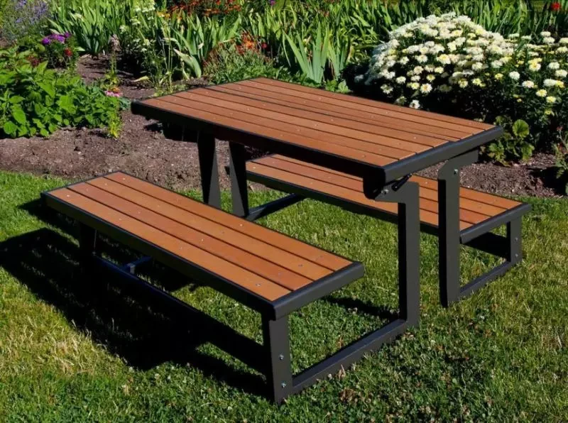 Hardwood Steel 4 seater Outdoor / Canteen table
