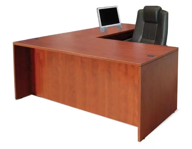 5-drawer bow-shaped L-desk