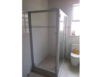 aluminium L shape shower 1000×1000 with laminated Glass