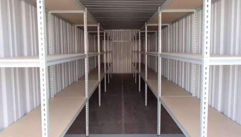 Shipping Container Shelving Installation