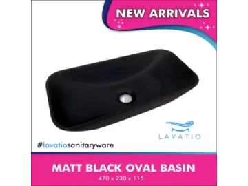 Matt Black Oval Basin
