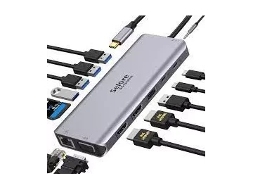 USB C Laptop Docking Station, 14 in 1 Type C Hub Multiport Adapter