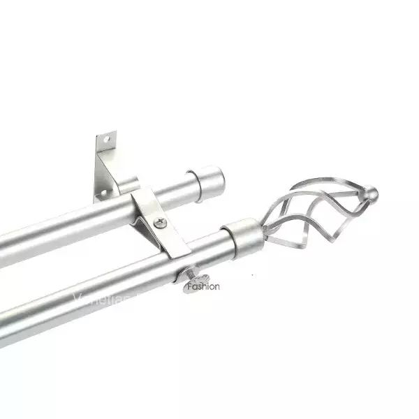 Silver and black colour mix curtain rods