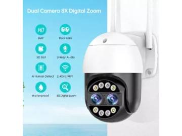 8x Digital Zoom 4MP*2 Wi-Fi PTZ Outdoor Camera
