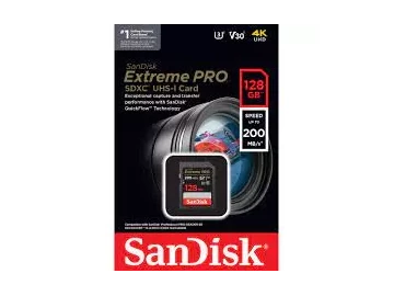 SanDisk Extreme Pro SD UHS I 128GB Card for 4K Video for DSLR and Mirrorless