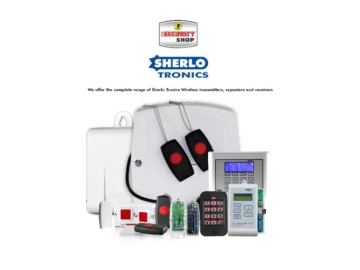 Sherlotronics receivers, transmitters, remotes, panic buttons, power packs.