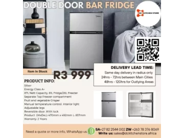 Midea double door fridge 87L Silver Fridge Freezer