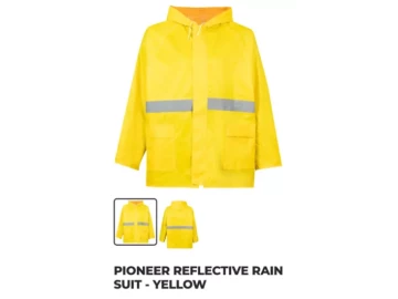 Rubberized reflective rain suits and rain coats