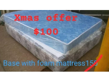 Double Bed base with 8 inch Foam mattress