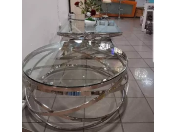 Mordern Center table stainless steel with glass